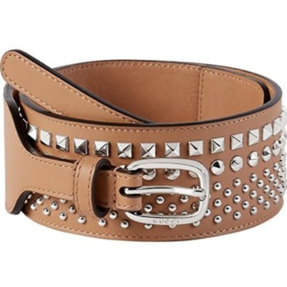 NWT GUCCI LEATHER STUDDED WAIST BELT